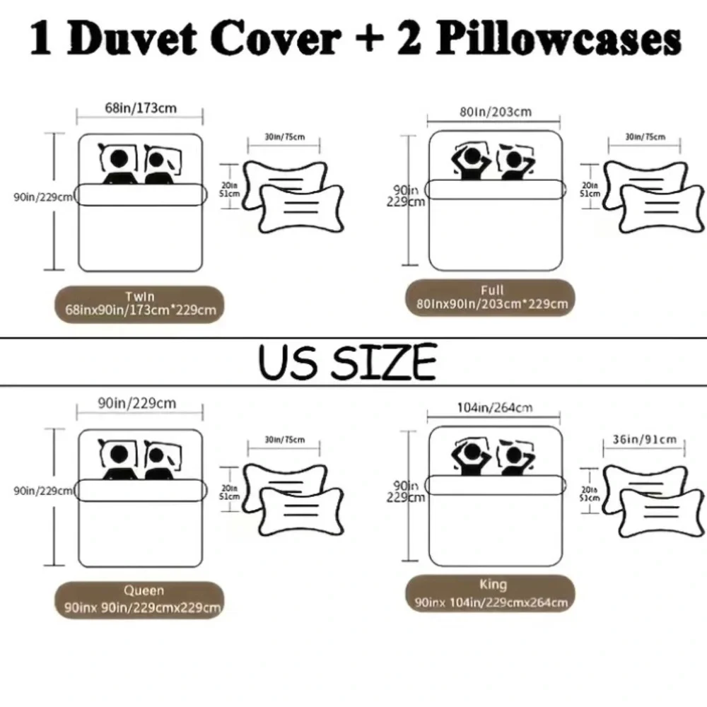 King Size Christmas Holiday Winter Duvet Cover Bedding Set 2 Pillowcases NEW